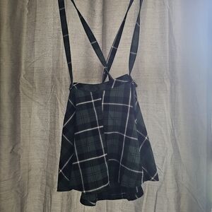 Royal Bones Green and Black Plaid Skirt